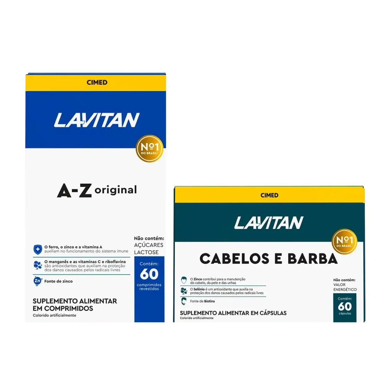 Kit Polivitamínico Lavitan A-Z Original 60 comprimidos + Cabelos e Barba 60 cápsulas