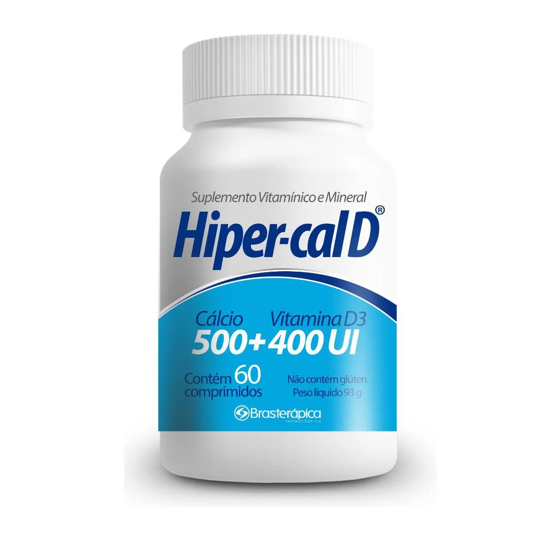 Carbonato de Calcio Hiper Cal Vitamina D 500 400Ui 60 Comprimidos