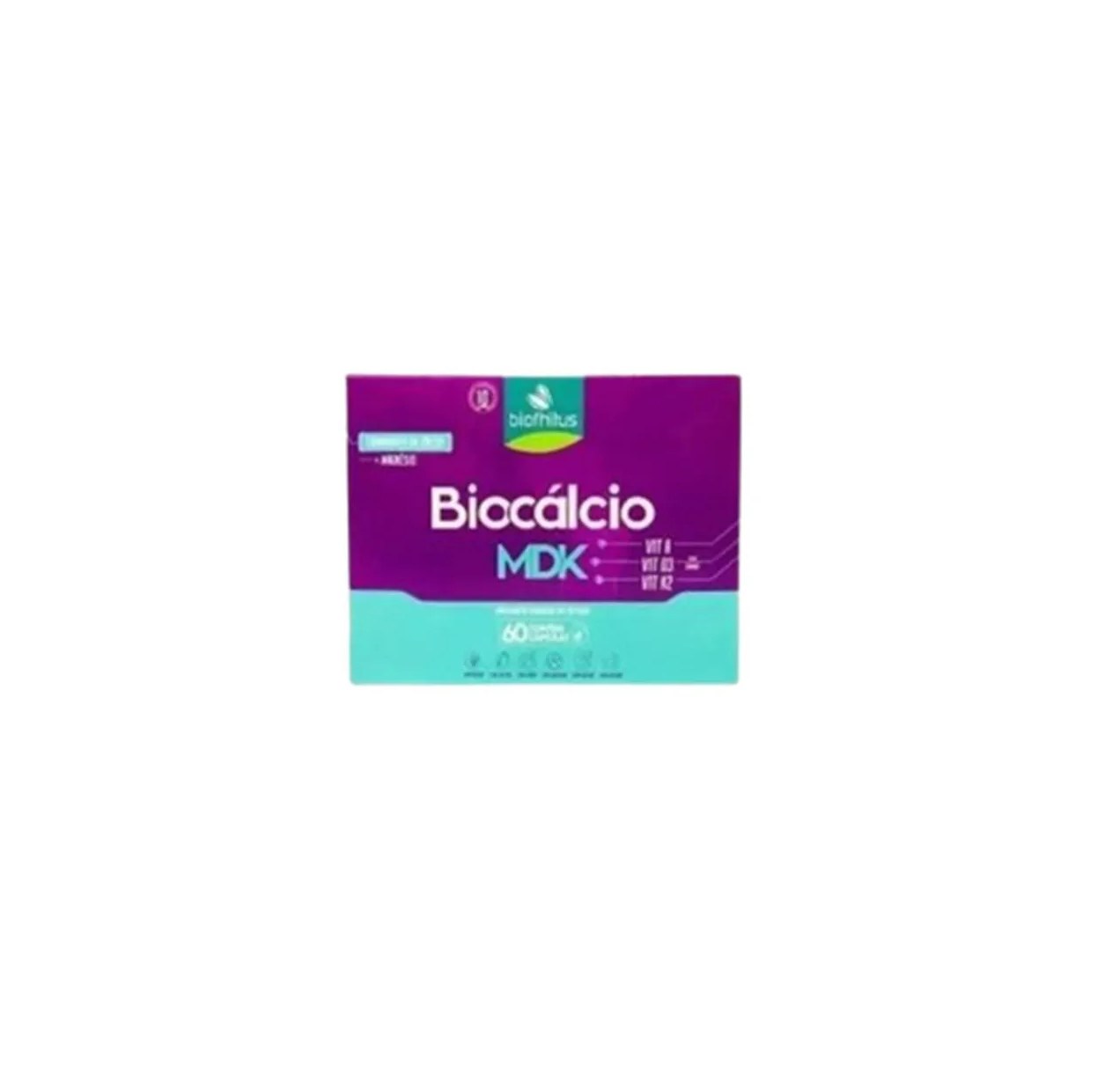 Suplemento Biocálcio Mdk Vit A, D3, K2 - 60 cápsulas - Biofhitus