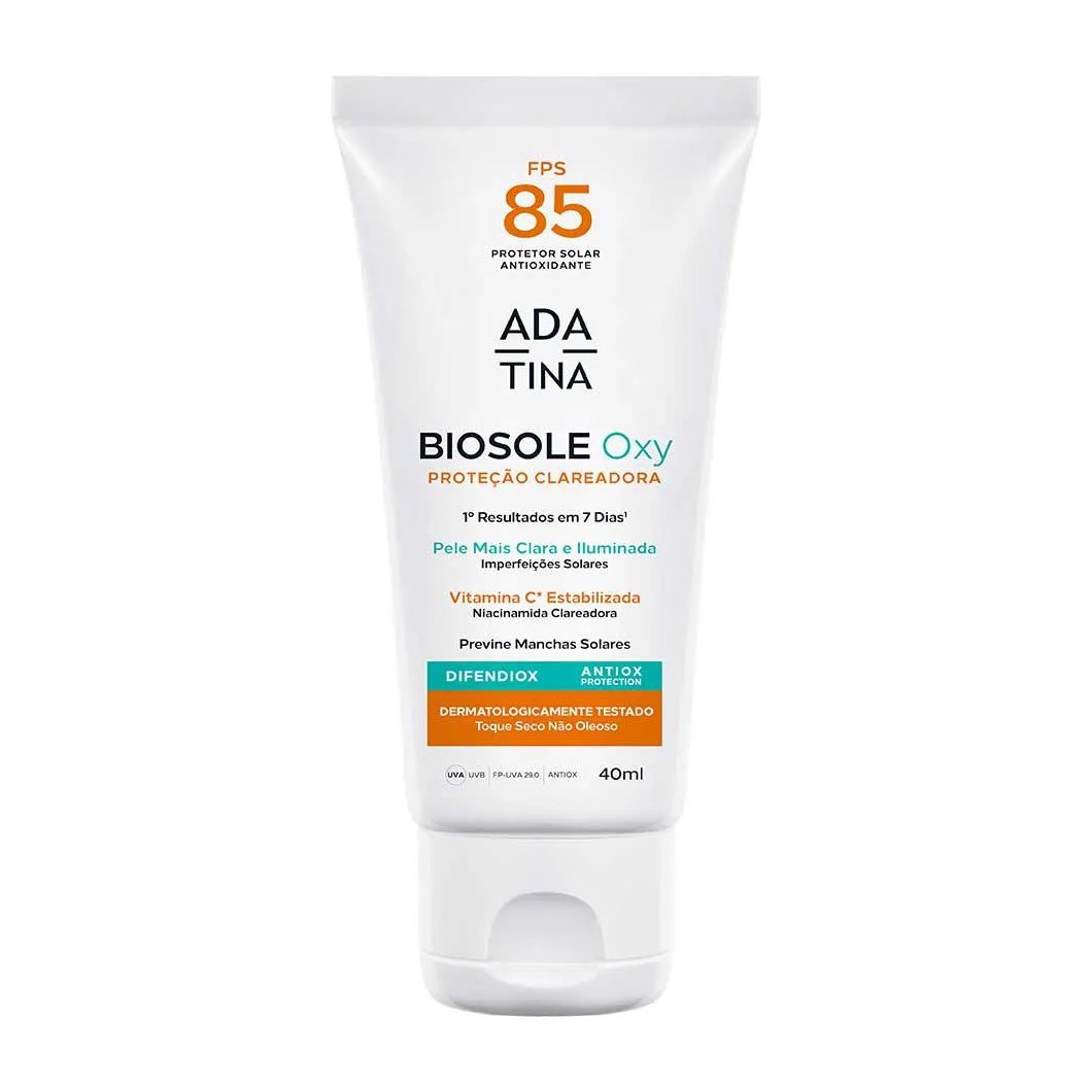 Protetor Solar Clareador Ada Tina Biosole Oxy Fps 85 40ml