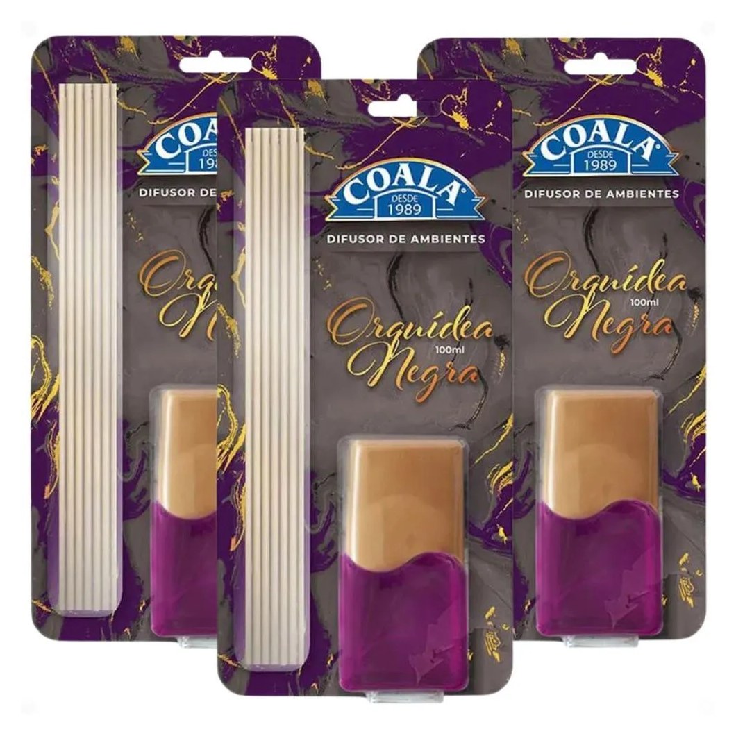 Kit Coala: 3 Difusores de Aroma Orquídea Negra 100ml