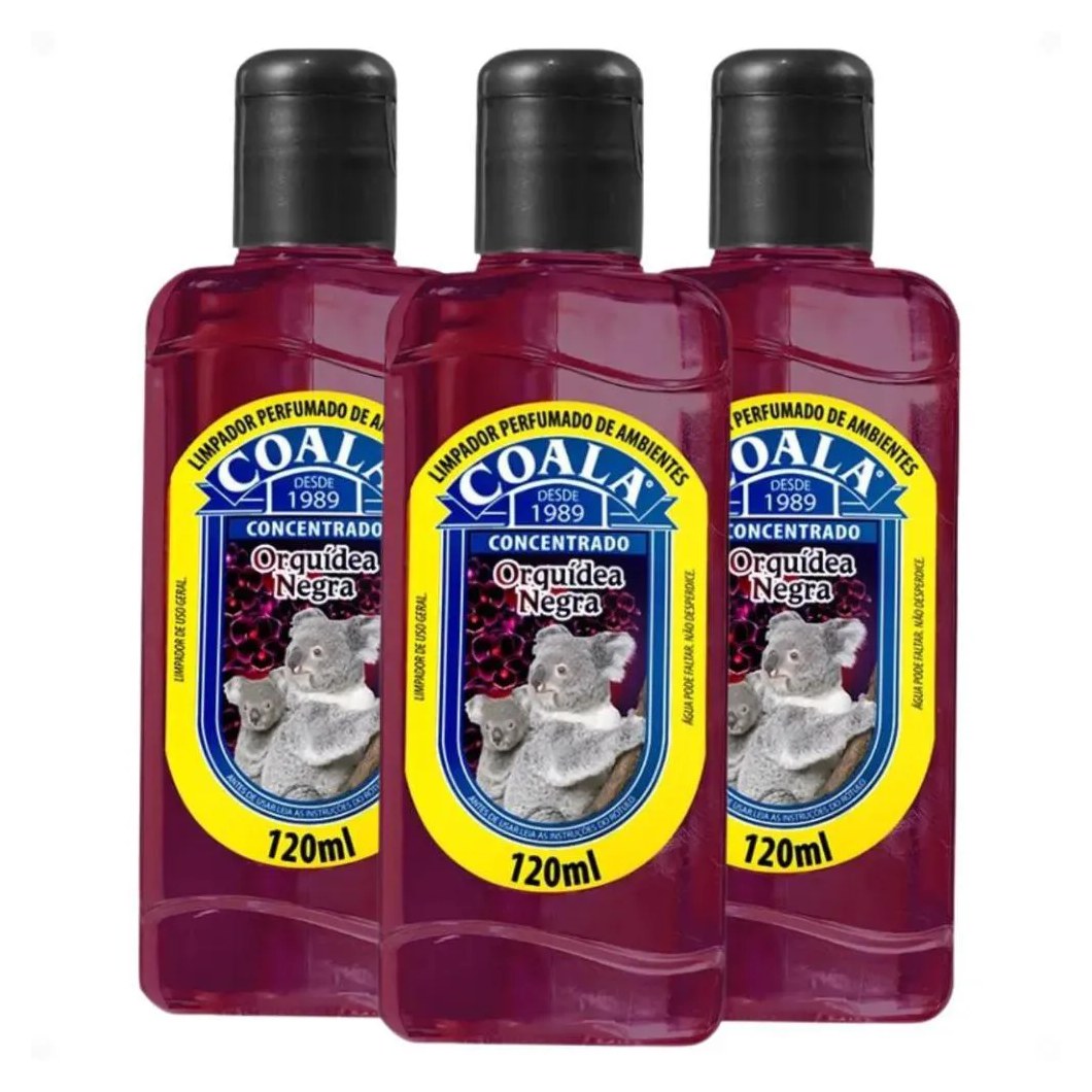 Kit Coala: 3 Limpadores Perfumados Orquídea Negra 120ml
