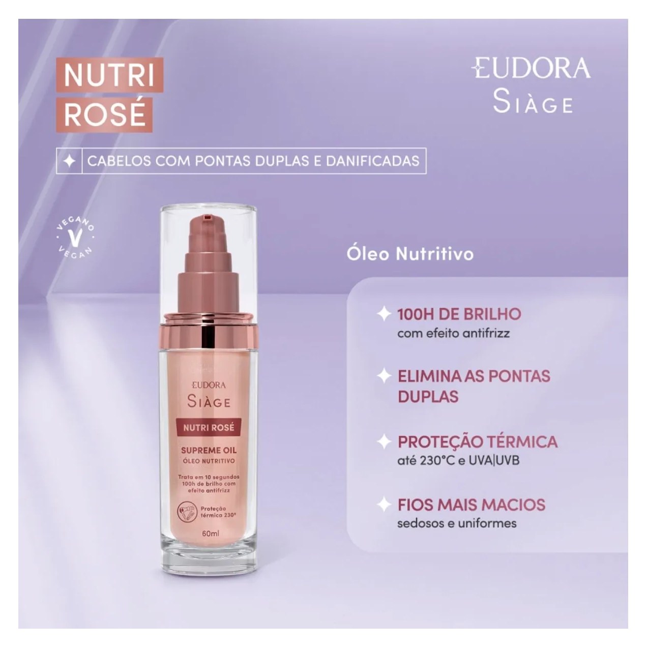 Óleo Capilar Siàge Nutri Rose 60ml
