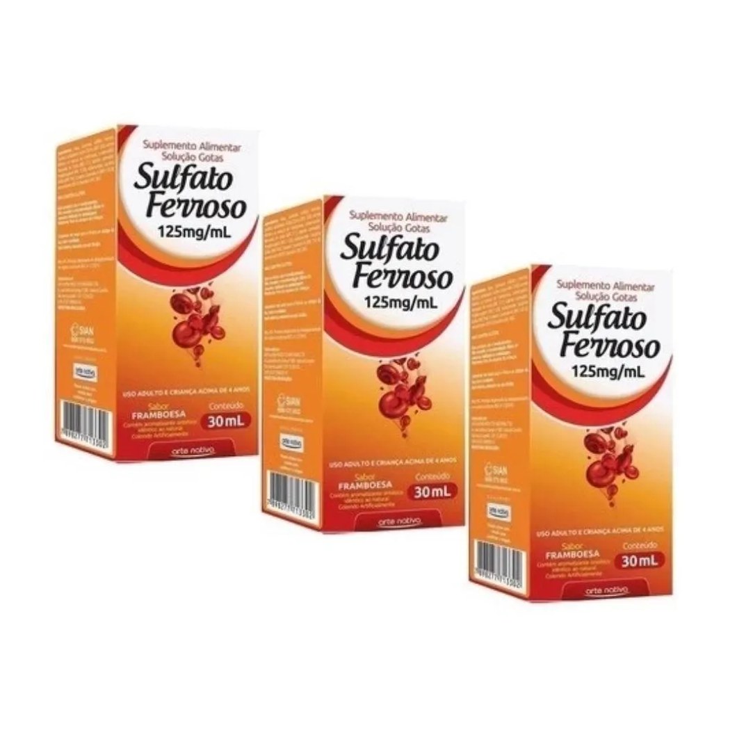 Sulfato Ferroso Gts 30 Ml  3 Unidades - Arte Nativa