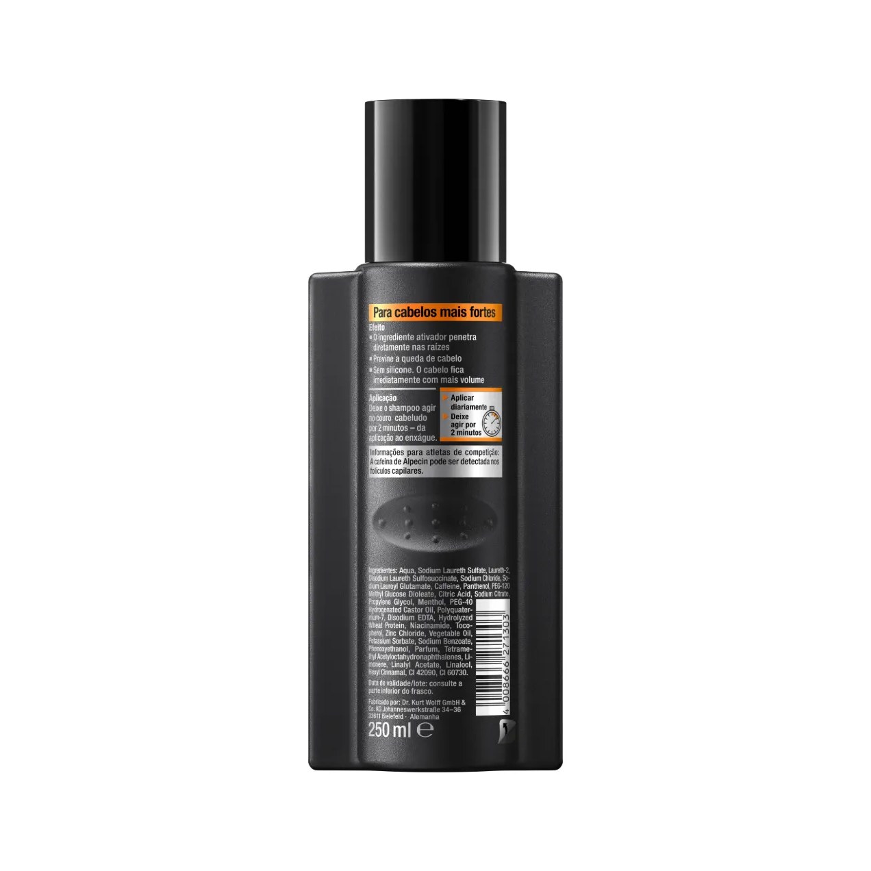 Kit Shampoo Antiqueda Alpecin Caffeine Black Edition 250ml 2 unidades
