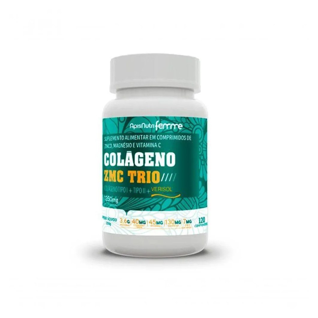 Colágeno Zmc Trio Verisol + Tipo I + Tipo Ii 1250Mg 120 Caps