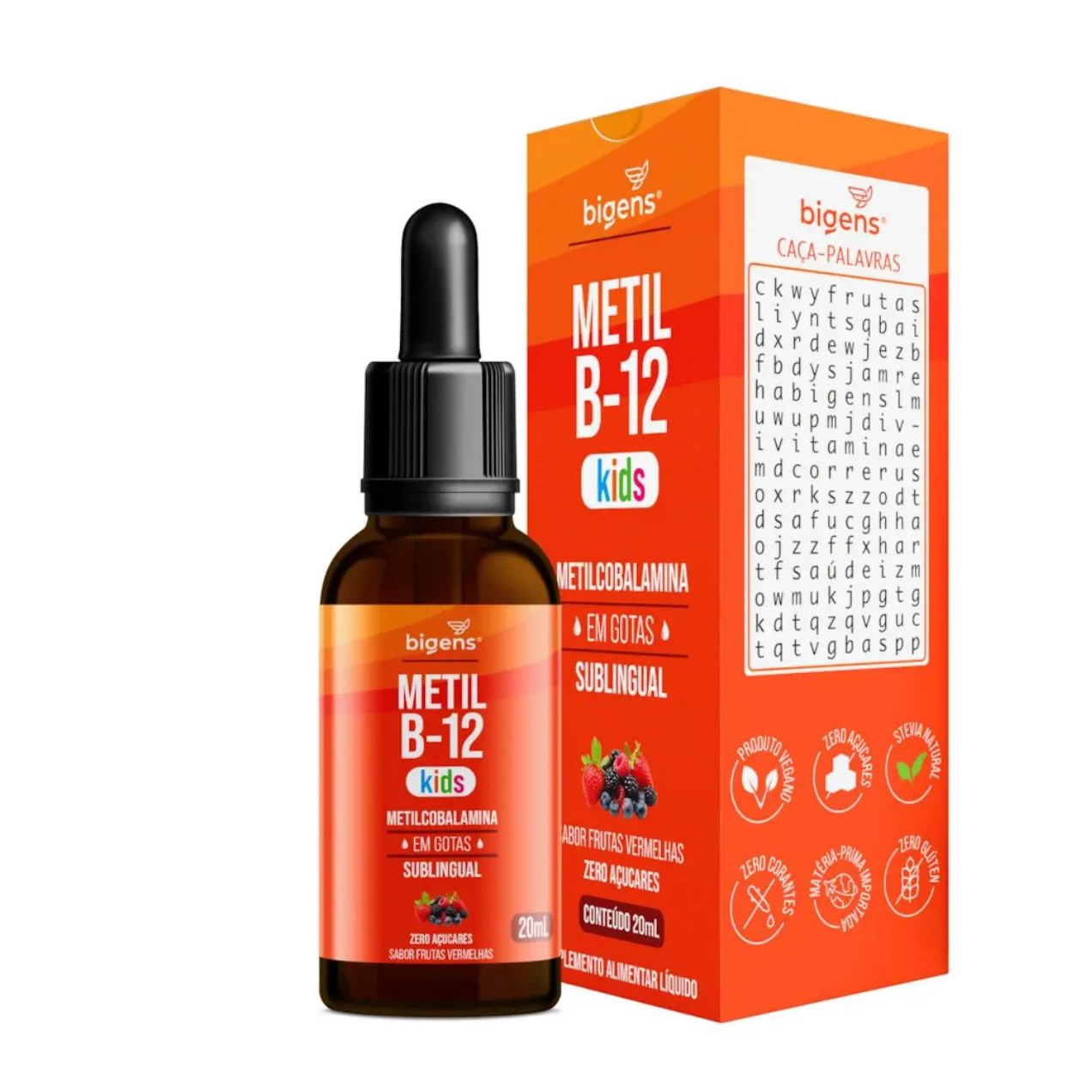Vitamina B12 Metilcobalamina Kids Bigens Frutas Vermelhas 20Ml