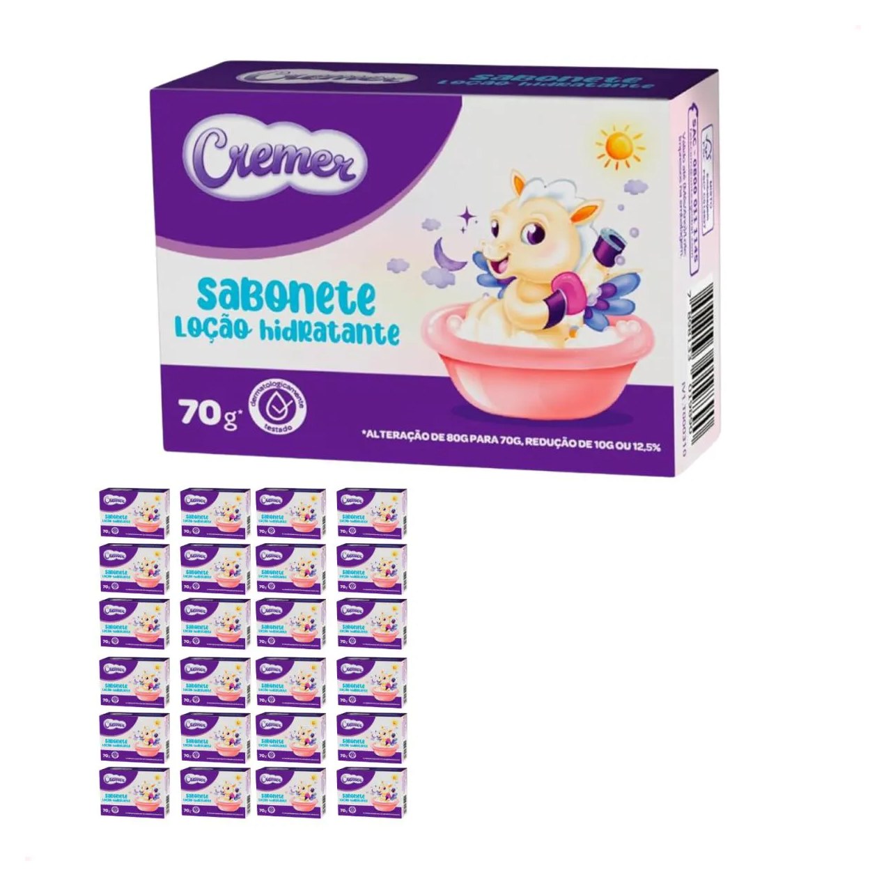 Kit com 24 - Sabonete Cremer Loção Hidratante C/ 70G Testado