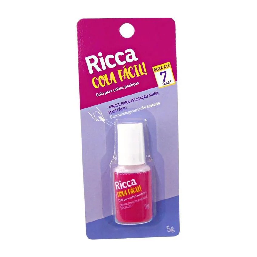 Cola para Unhas Postiças com Pincel Ricca Glue & Go 5g Cód.2279