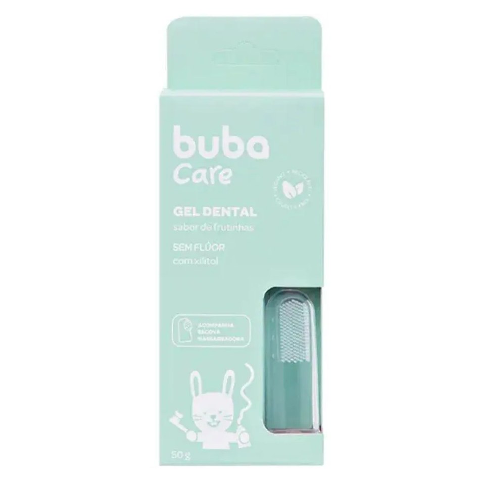 Gel Dental Infantil sem Flúor 50G + Escova Massageadora - Buba Care