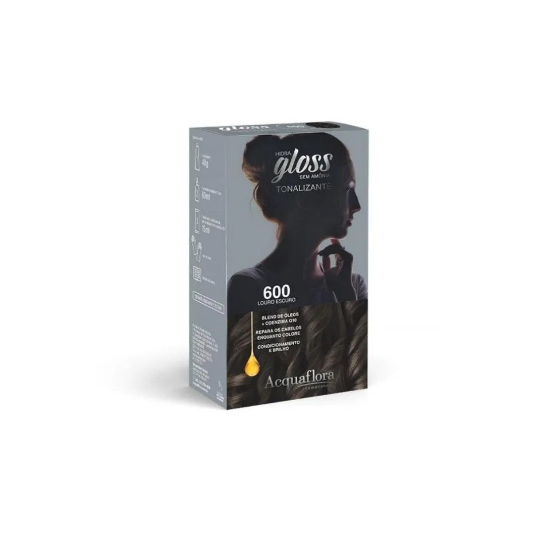 Tintura Tonalizante Acquaflora Kit Hidra Gloss 600 Louro Escuro