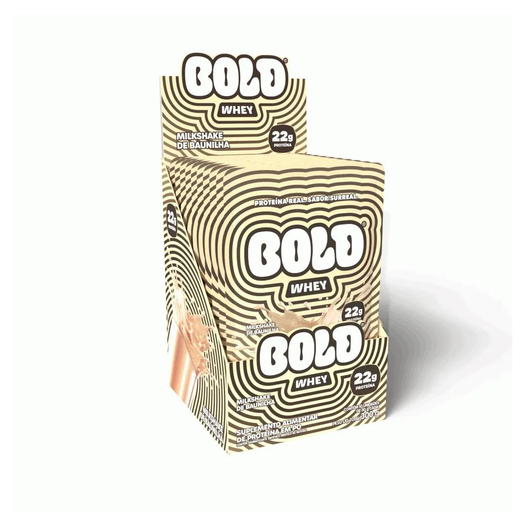 Bold Whey Display (10 Unid de 30G) - Sabor: Milkshake de Baunilha