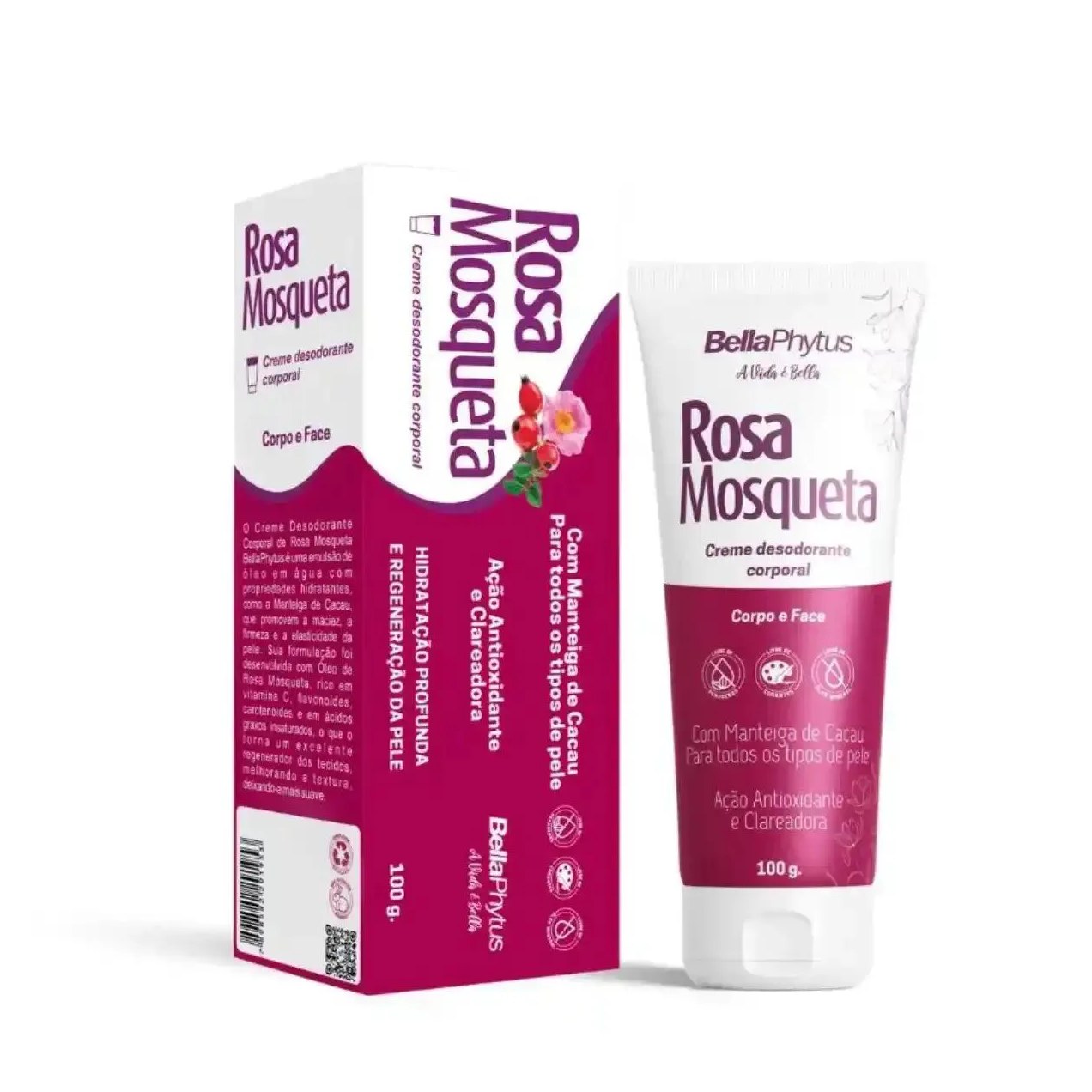 Creme Corporal Rosa Mosqueta Hidratação Bellaphytus 100G