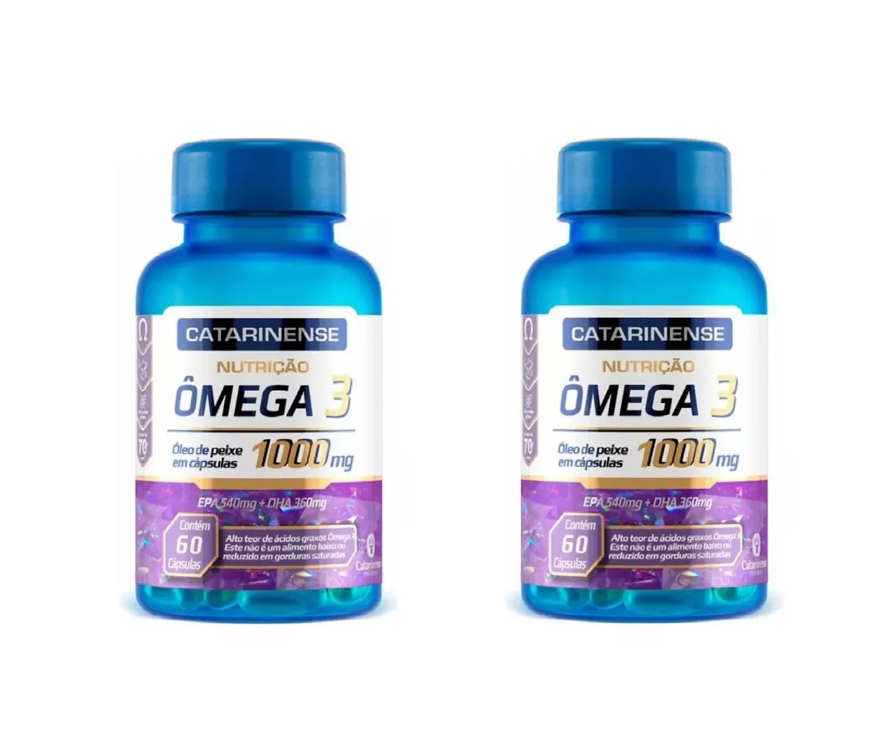 Kit 2 Suplemento Alimentar Catarinense Ômega 3 Nutrição 60Cp