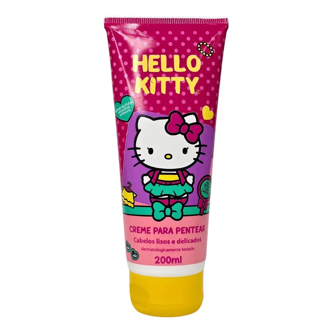 Creme para Pentear Cabelos Lisos e Delicados Hello Kitty Cia. da Natureza 200Ml
