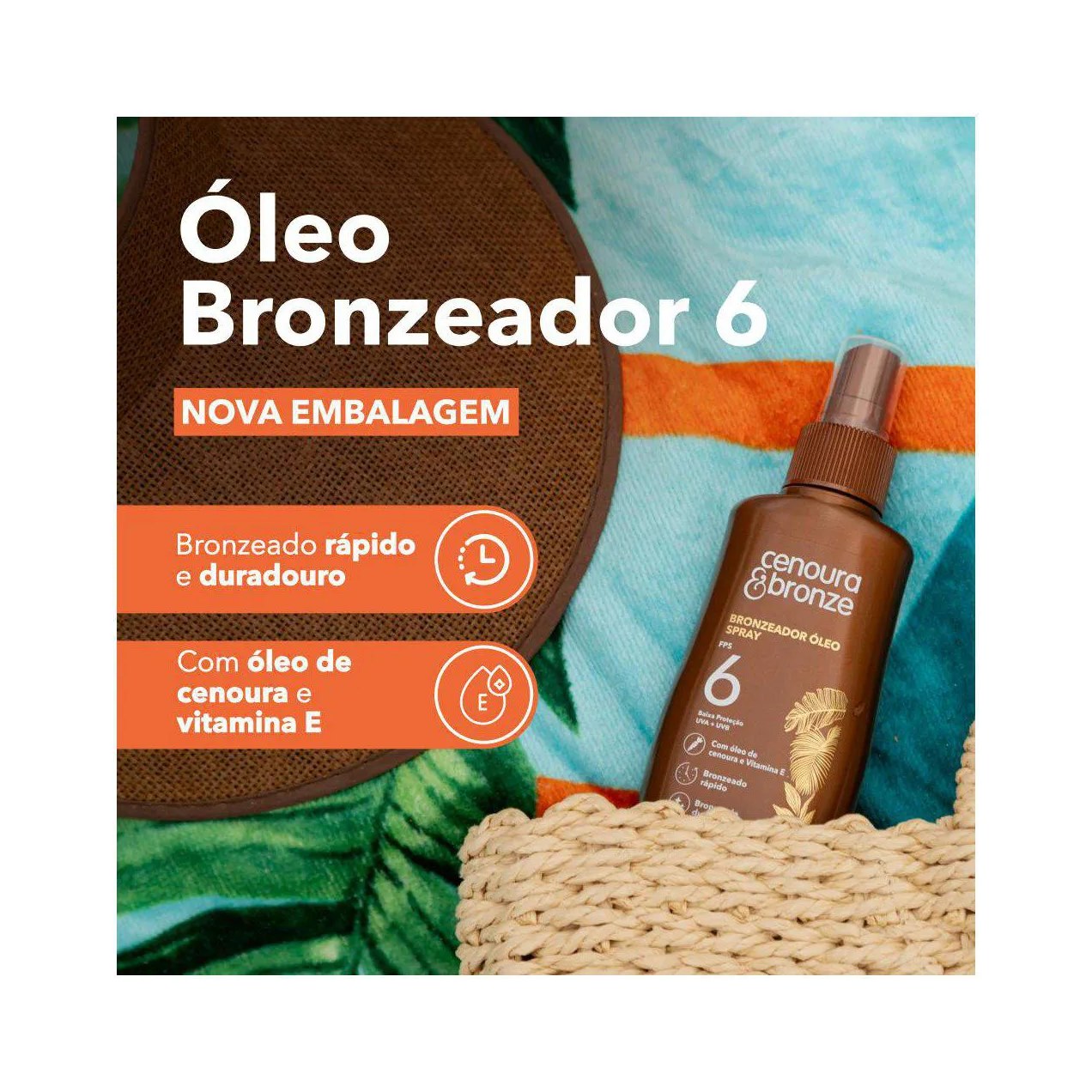 Óleo Bronzeador Cenoura & Bronze FPS 6 Óleo Spray 110ml
