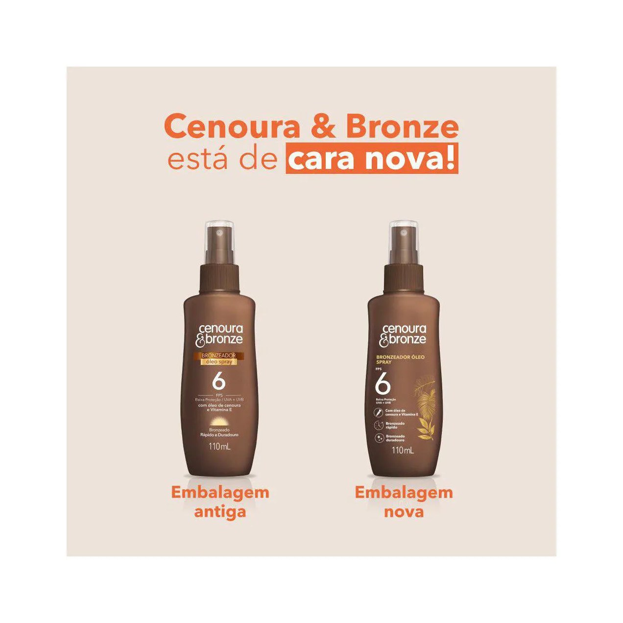 Óleo Bronzeador Cenoura & Bronze FPS 6 Óleo Spray 110ml