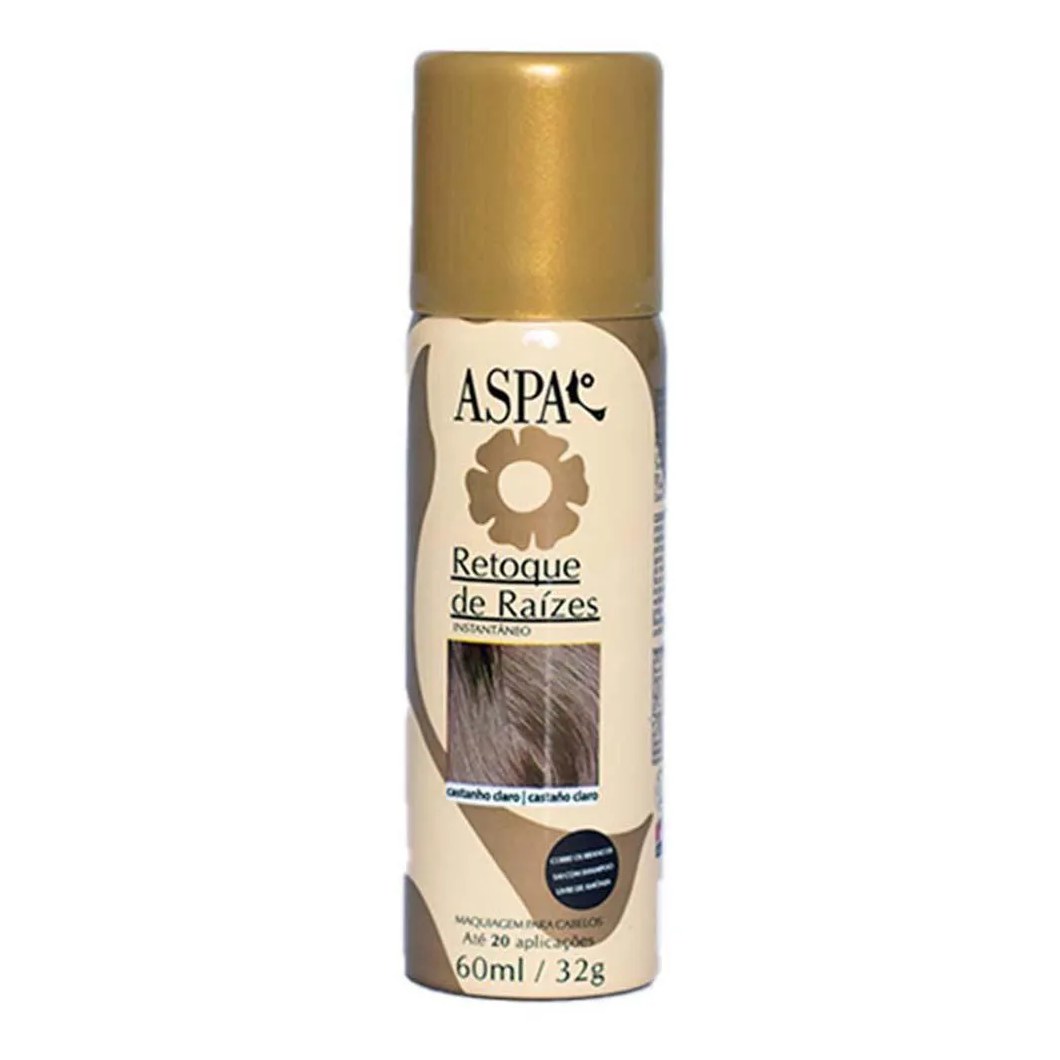 Maquiagem para os Cabelos Aspa Retoque de Raízes 60Ml Castanho Claro