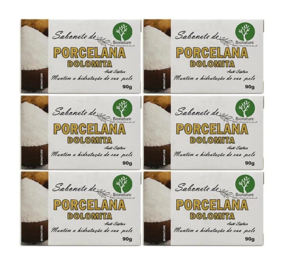 Kit 6 Sabonete de Porcelana Dolomita 90G - Bionature