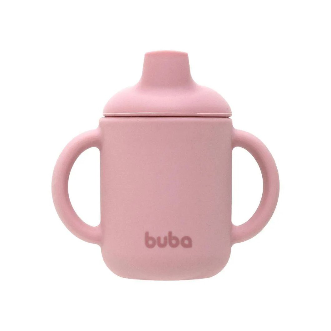 Copo de Transicao Silicone 120Ml Rosa Buba Bebe 6 Meses+