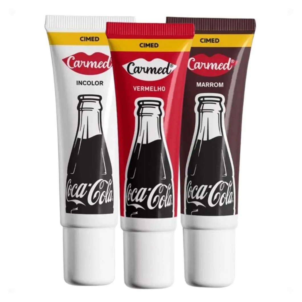 Kit Carmed Coca-Cola: Vermelho, Marrom e Incolor 10G