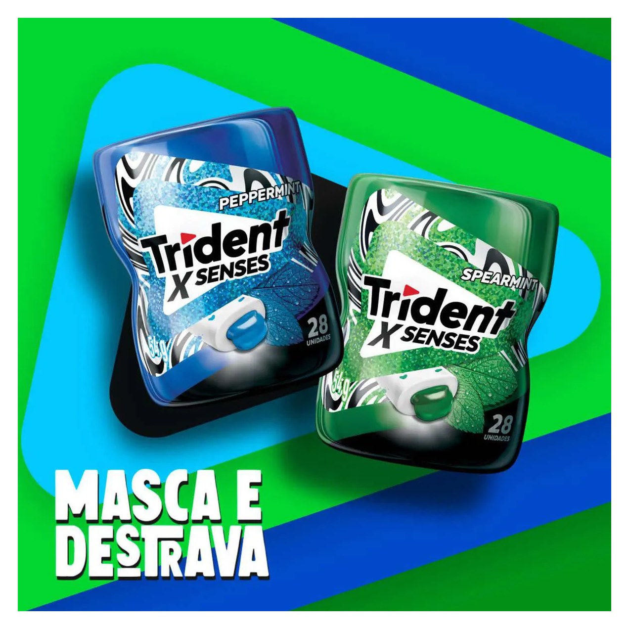 Goma de Máscar Trident X Senses Hortelã Sem Açúcar 54g