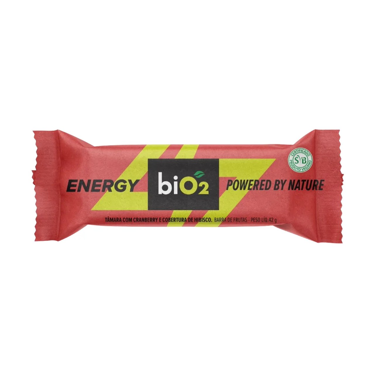 Barra de Tâmara e Cranberry com cobertura de Hibisco biO2 Energy Bar 42g
