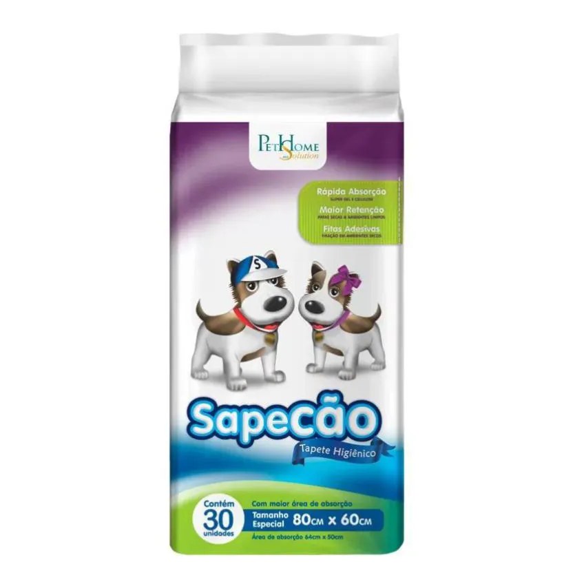 Tapete Higiênico Sapecão para Cães 75Cm X 60Cm 30Un