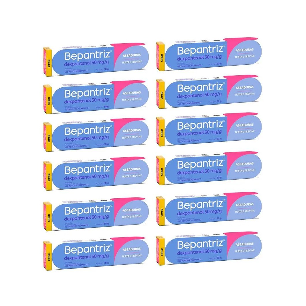 Kit 12 Bepantriz Dexpantenol 50Mg Dupla Proteção - 30G - Cimed