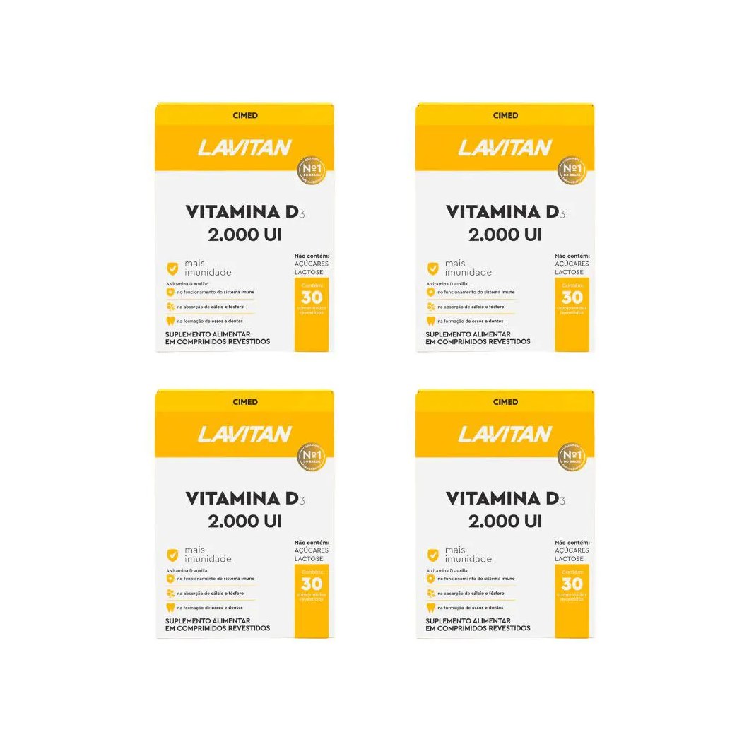 Kit 4 Lavitan Vitamina D 2.000Ui - 30 Cpr - Cimed