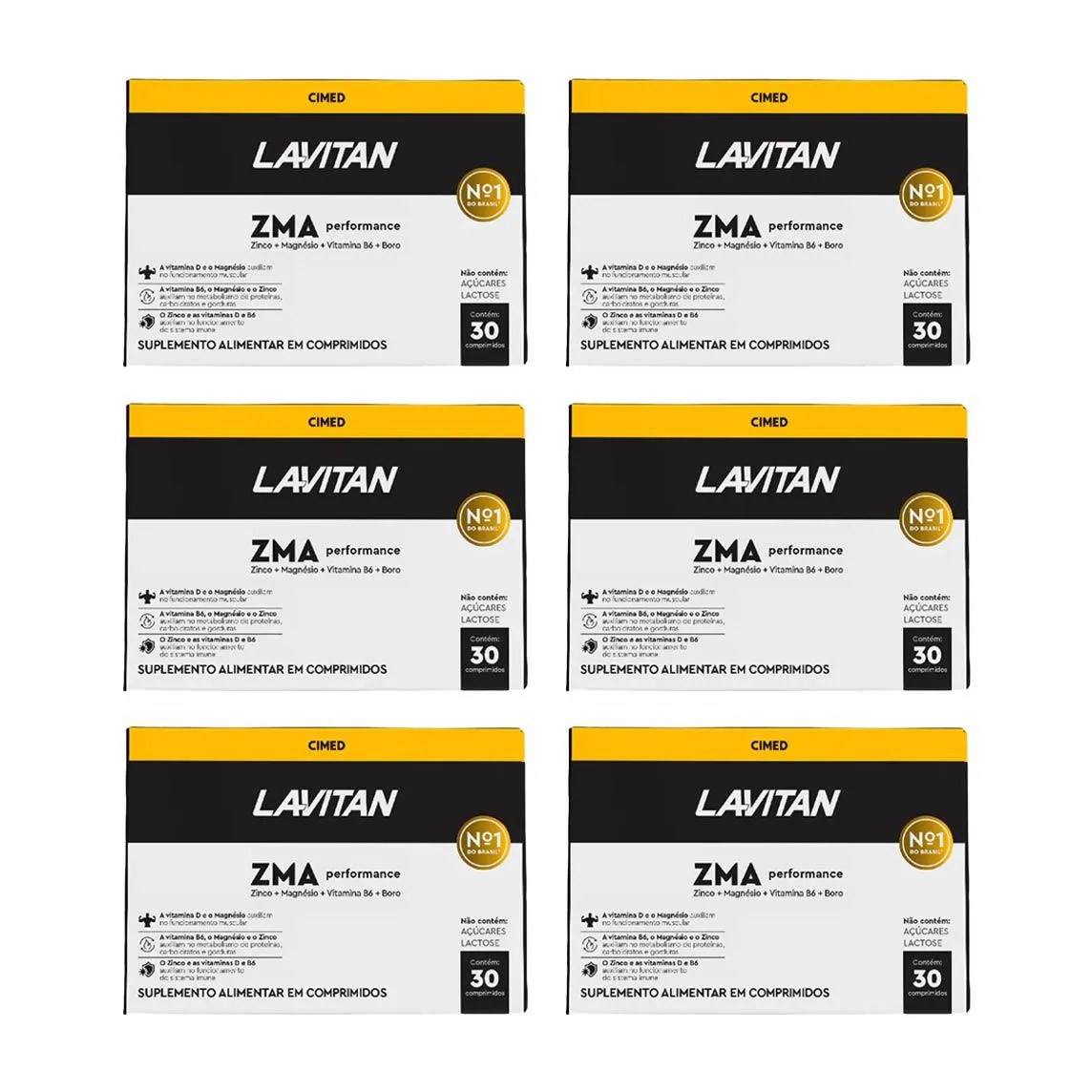 Kit 6 Lavitan Zma Performance Homem - 30 Caps - Cimed