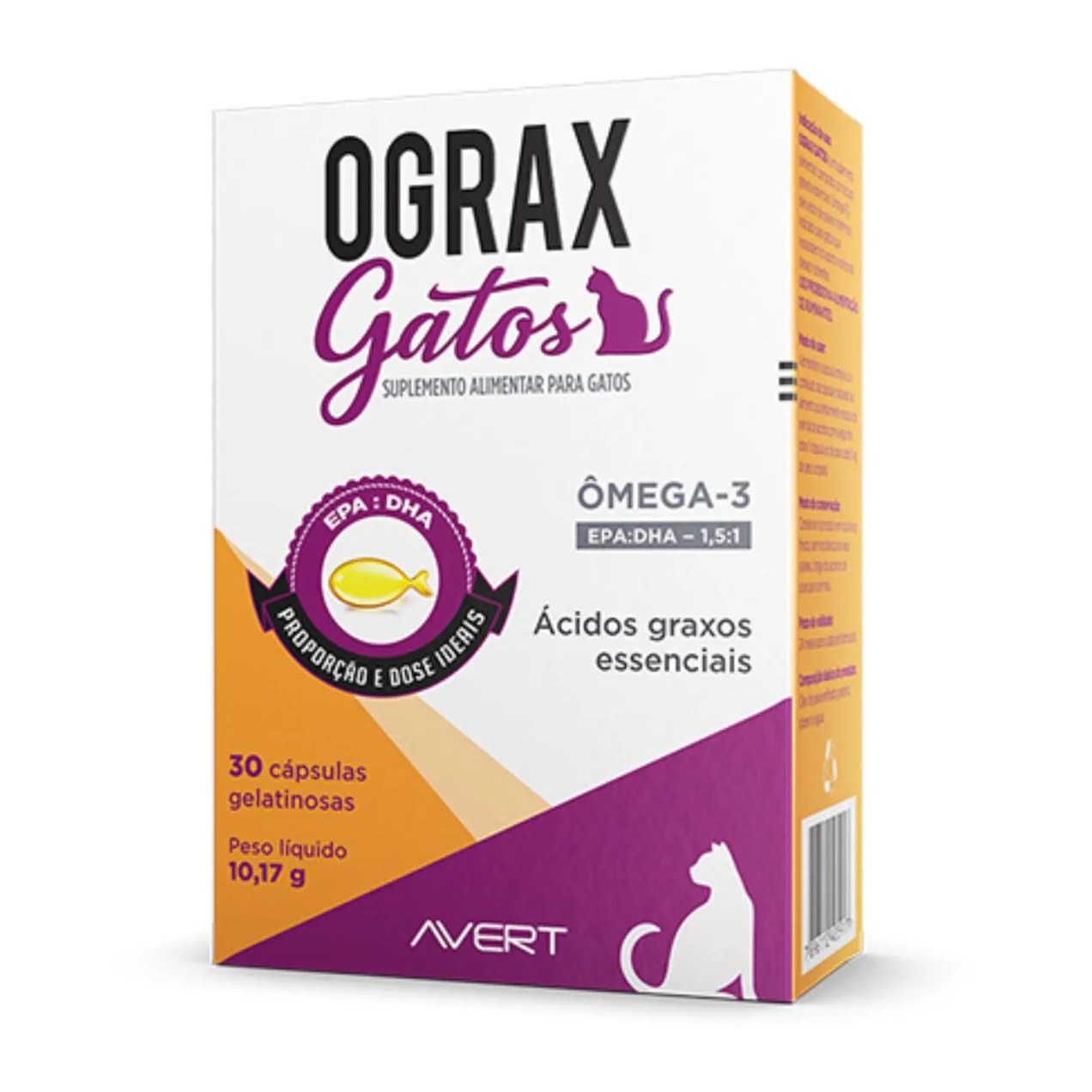 Suplemento Alimentar Ograx Gatos Ômega 3 com 30 Cápsulas