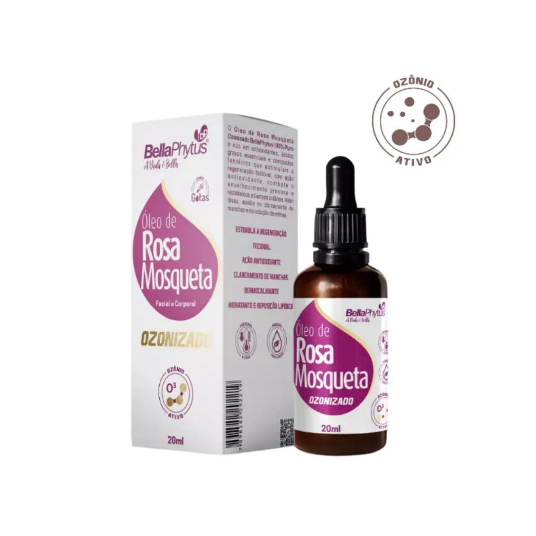 Oleo de Rosa Mosqueta Ozonizado 100% Puro 20Ml Clareador Manchas e Cicatrizes