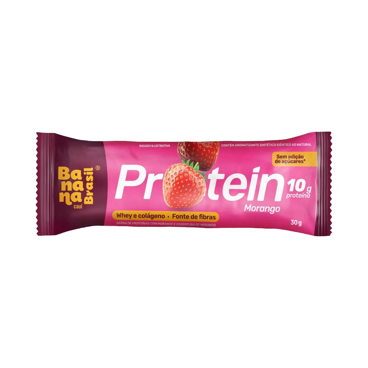 Barra de Proteína Banana Brasil Protein Morango Zero Açúcar 30g