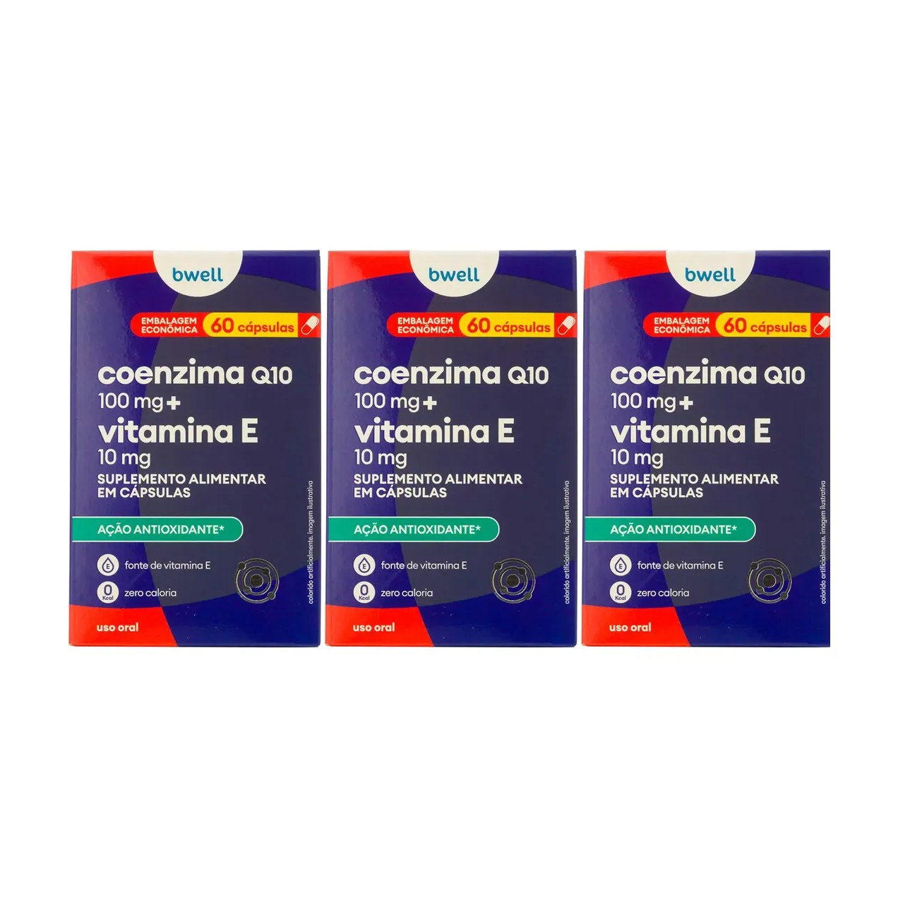 Coenzima Q10 100mg + Vitamina E 10mg bwell 60 Cápsulas