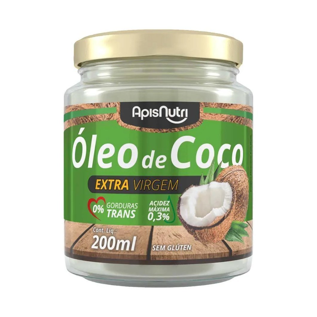 Óleo de Coco Extra Virgem Apisnutri 200Ml