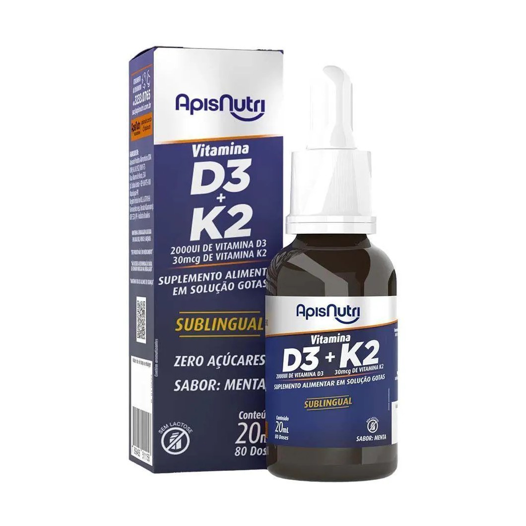 Vitamina D3 + K2 Gotas Sabor Menta Apisnutri 20Ml