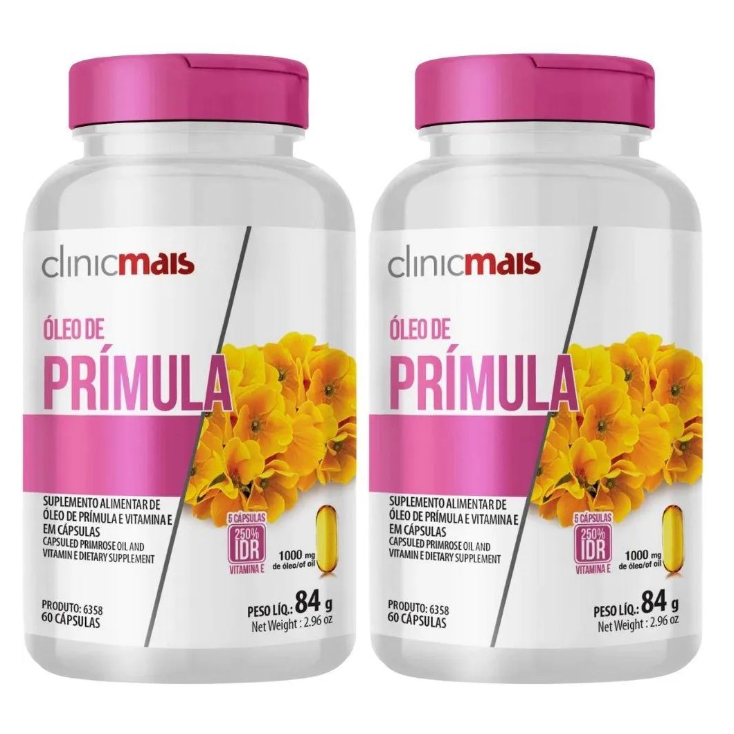 Kit 2X Óleo de Prímula 1000Mg 60 Cápsulas - Clinicmais