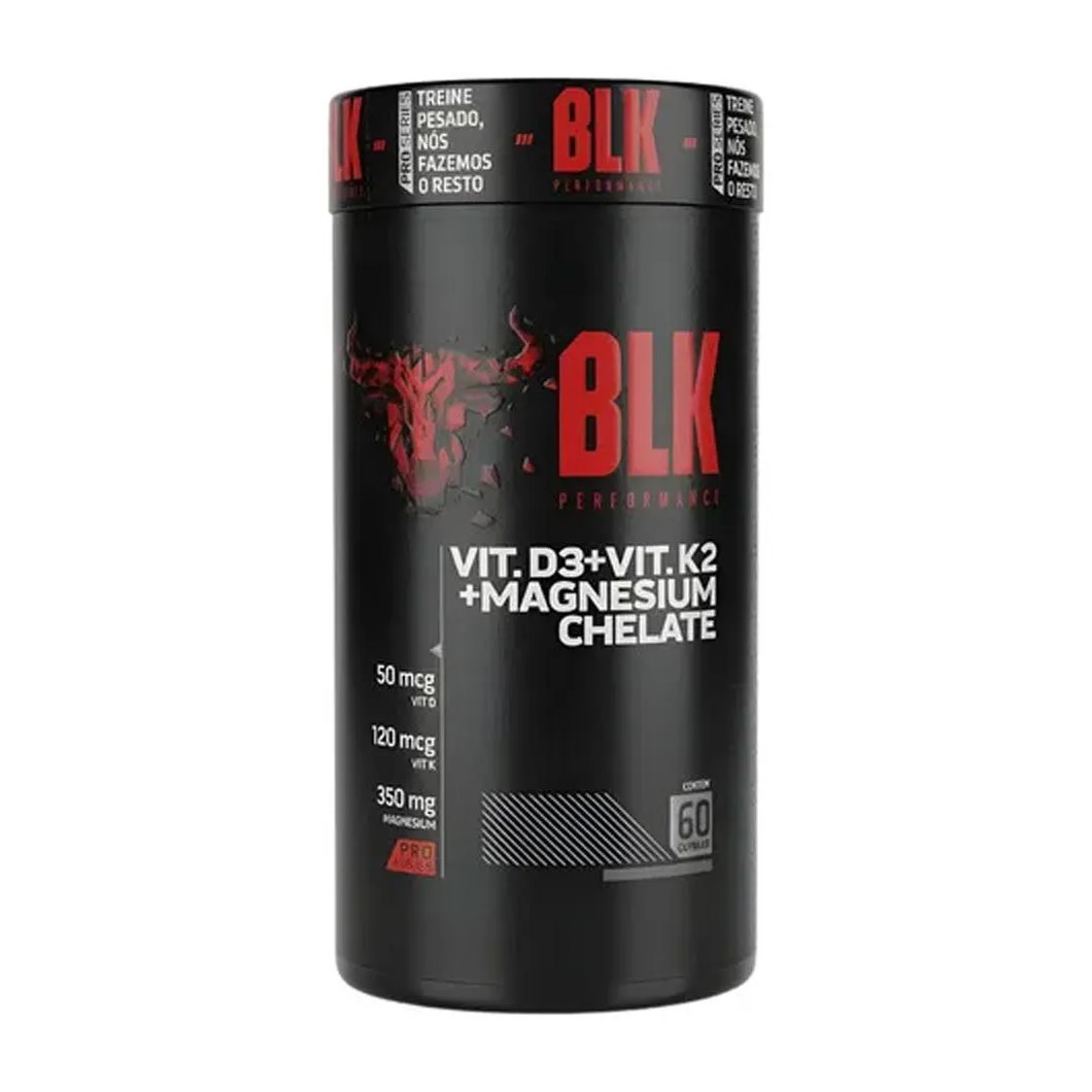 Vitamina D3 + Vitamina K2 + Magnesio Chelate - 60 Cápsulas - Blk Performance SEM Sabor