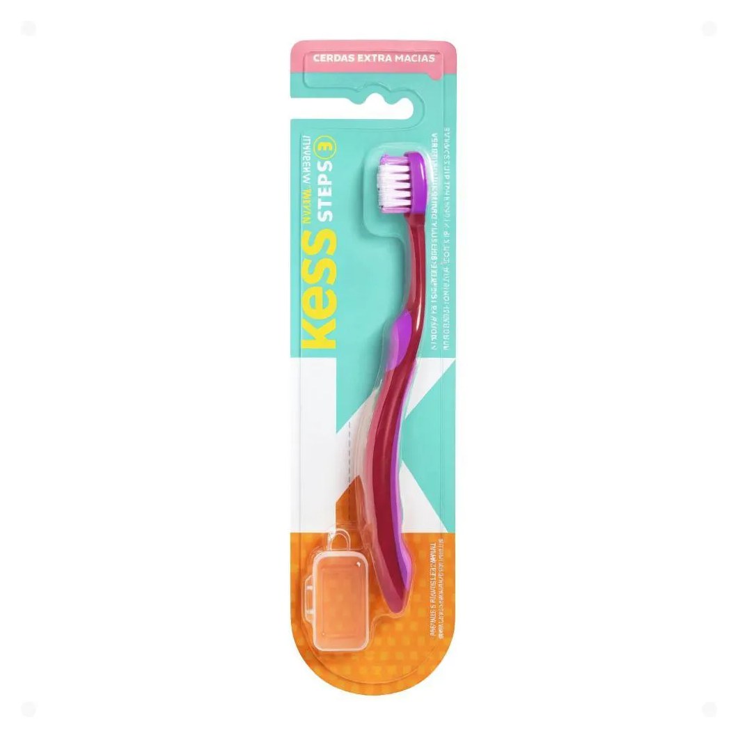 Escova de Dente Infantil Kess Belliz Tipper Steps 3 Cores Diversas Cod. 2582