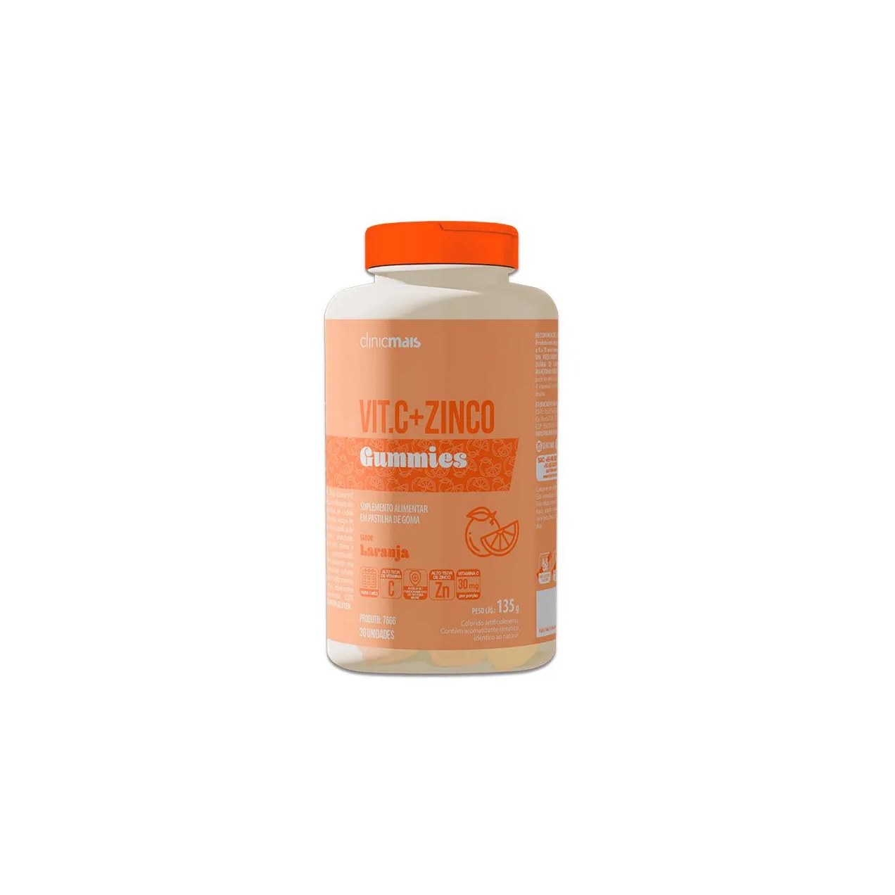Vit.c + Zinco Gummies Clinicmais 30 Gomas Laranja