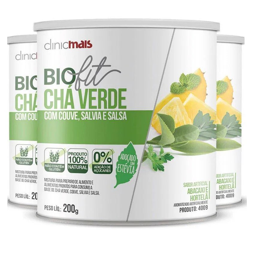 Kit 3 Biofit Sabor Abacaxi e Hortelã Clinicmais 200G