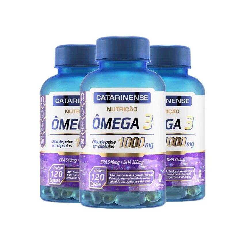 Kit 3 Ômega 3 Epa 540Mg Dha 360Mg Catarinense 120 Cápsulas