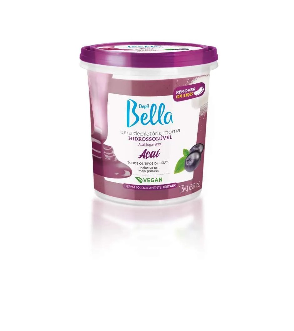 Depil Bella Cera Depilatória Morna Hidrossolúvel Açai 1300G