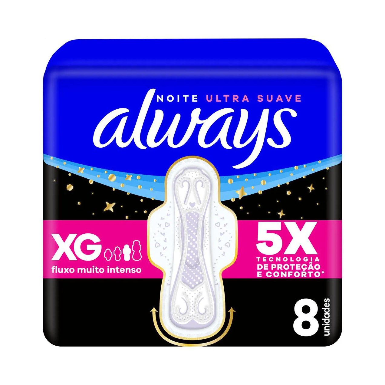 Absorvente Always Noite Ultra Suave com Abas 8 Unidades