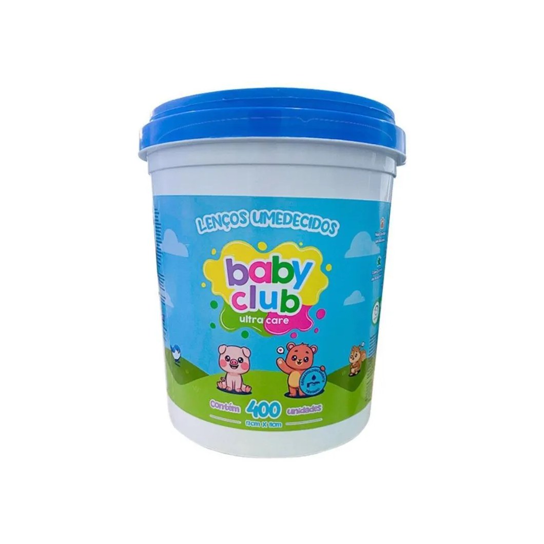 Baby Club Lenços Umedecidos Balde Azul 400 Folhas