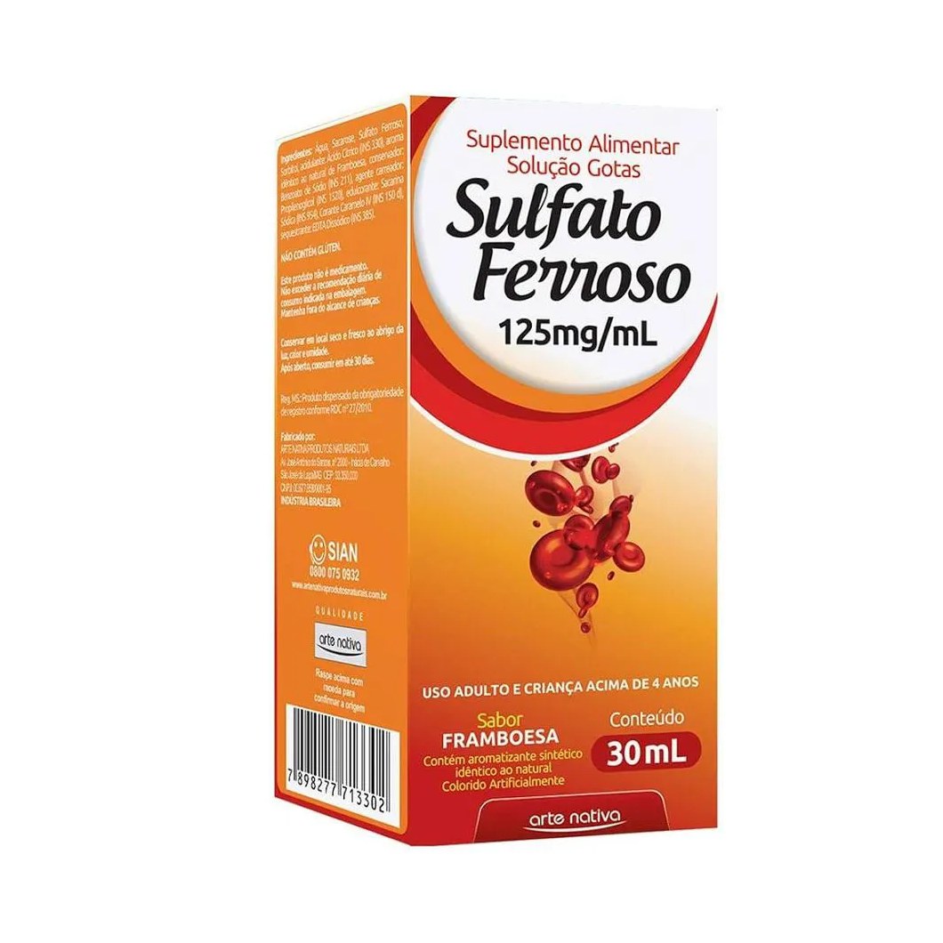 Sulfato Ferroso Gotas 125Mg 30Ml - Arte Nativa