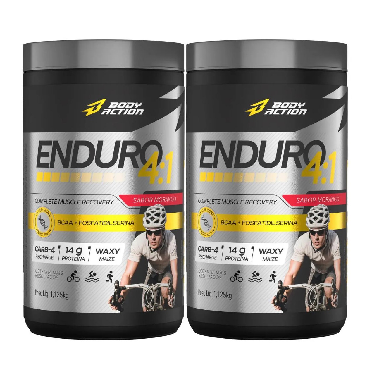 2X Pós Treino Enduro 4:1 Body Action Morango 1,125Kg