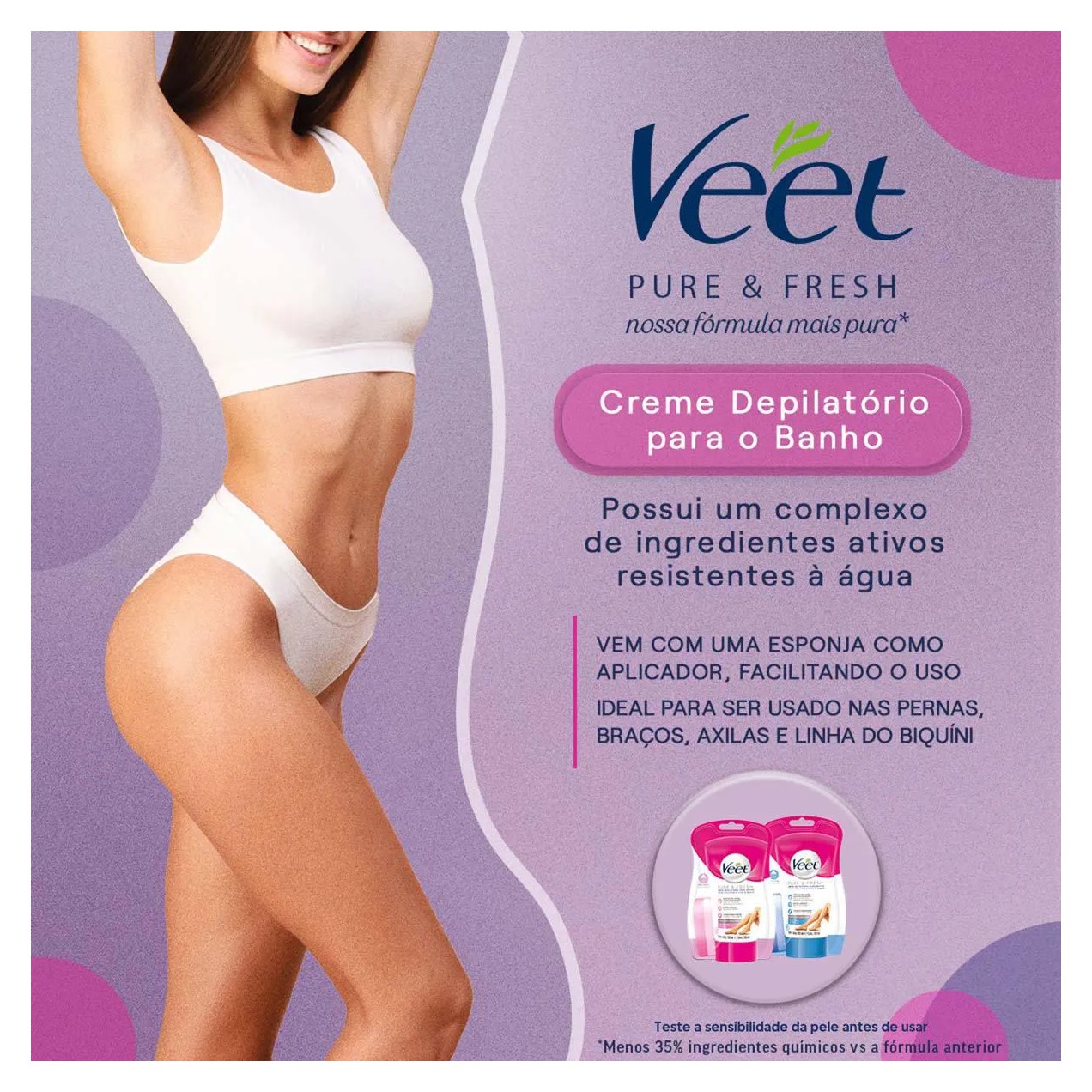 Creme Depilatório para Banho Veet Pure & Fresh 150ml