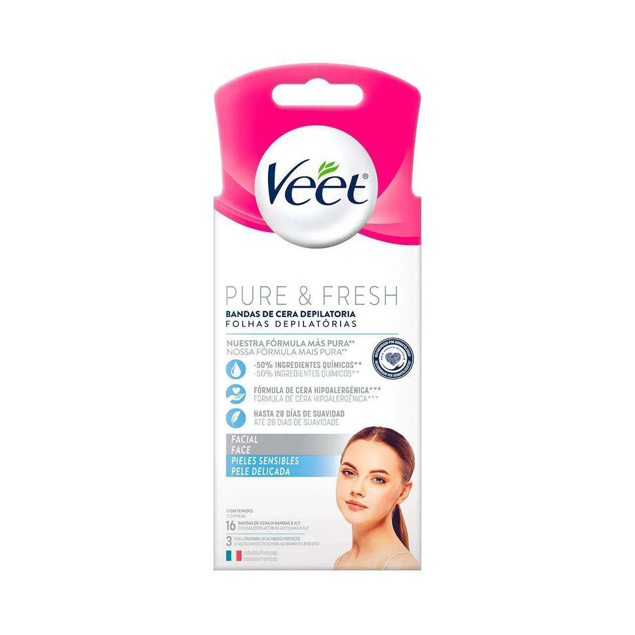Folha Depilatória Facial Veet Pure & Fresh 12 unidades